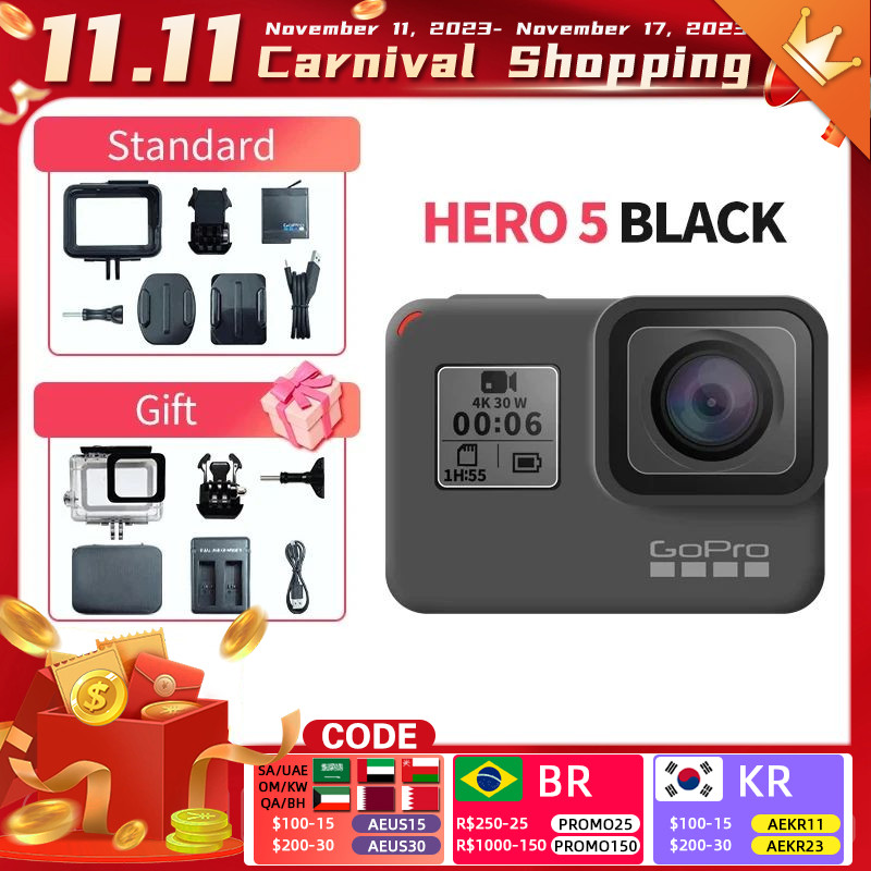 GoPro HERO5 Black Action camera Go Pro Original 4K 12MP Ultra High Definition Vlog Outdoor Sports He