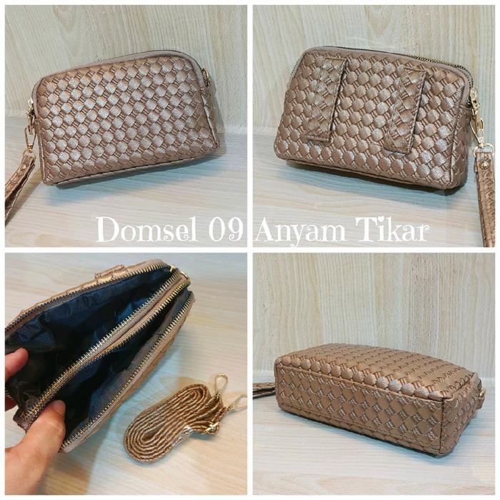 Domsel 09 A.T Tas Selempang Anyaman Tikar Wanita Bali Multifungsi Dompet Selendang Tas Pinggang