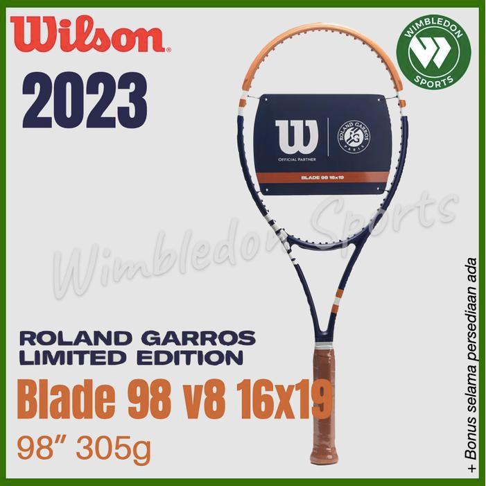 terlaris Raket Wilson Blade 98 16x19 v8 Roland Garros 2023 / Wilson Blade 98 RG 100% ori