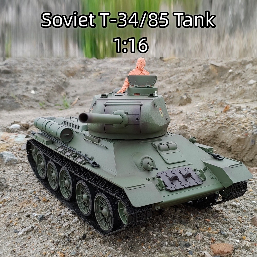 1/16 Henglong 3909-1 Russian T-34/85 Rc Metal Tracked Vehicle 7.0 Version Simulated E At Armored