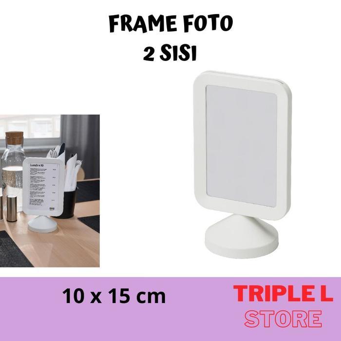 Bingkai Frame Foto Menu Meja Nomor Meja 2 Sisi Plastik 4R 10 X 15 Cm