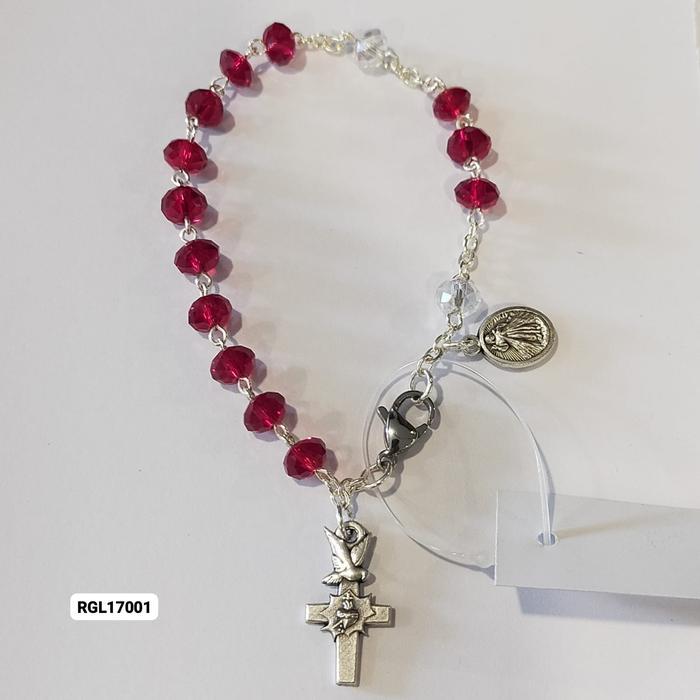 Stok Baru Rosario Gelang Kristal Bandul Salib Italy Katolik