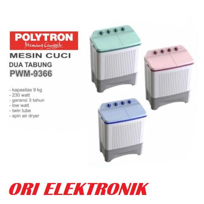 POLYTRON Mesin Cuci 2 Tabung 9kg PWM 9076
