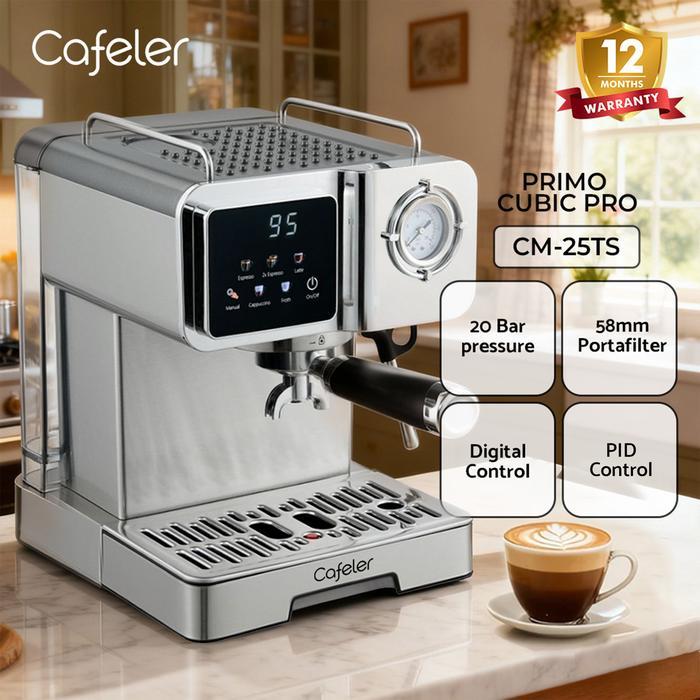 Cafeler Mesin Kopi Espresso Stainless Steel Coffee Maker Fast Heating Sistem
