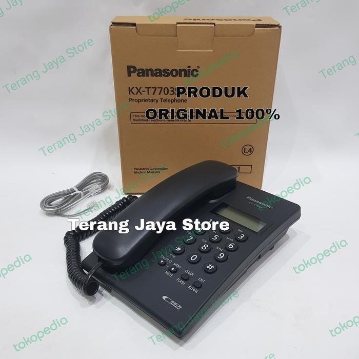 JTTOP" TELEPON KABEL PANASONIC KX-T7703 (HITAM) PESAWAT TELEPON RUMAH T7703