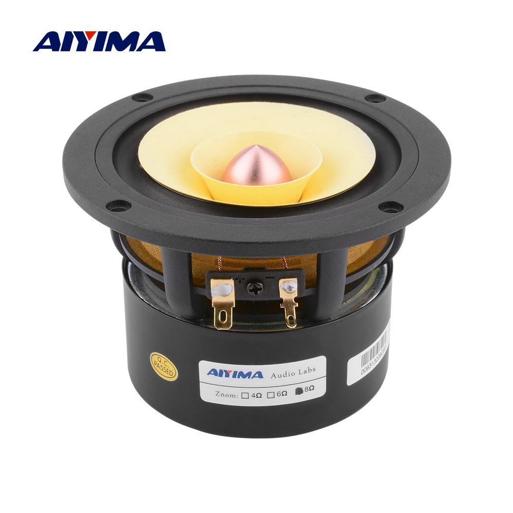 Aiyima 4 Inch Audio Speaker 4/8 Ohm 25W Full Range Hifi Aluminum Frame Treble Midrange Thick Bass