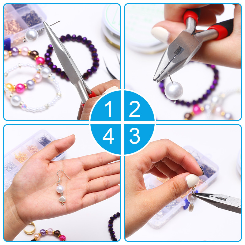 Jewelry Making Supplies Set Head Pins Lobster Clasps Jump Rings Earrings Clasps Hooks for DIY