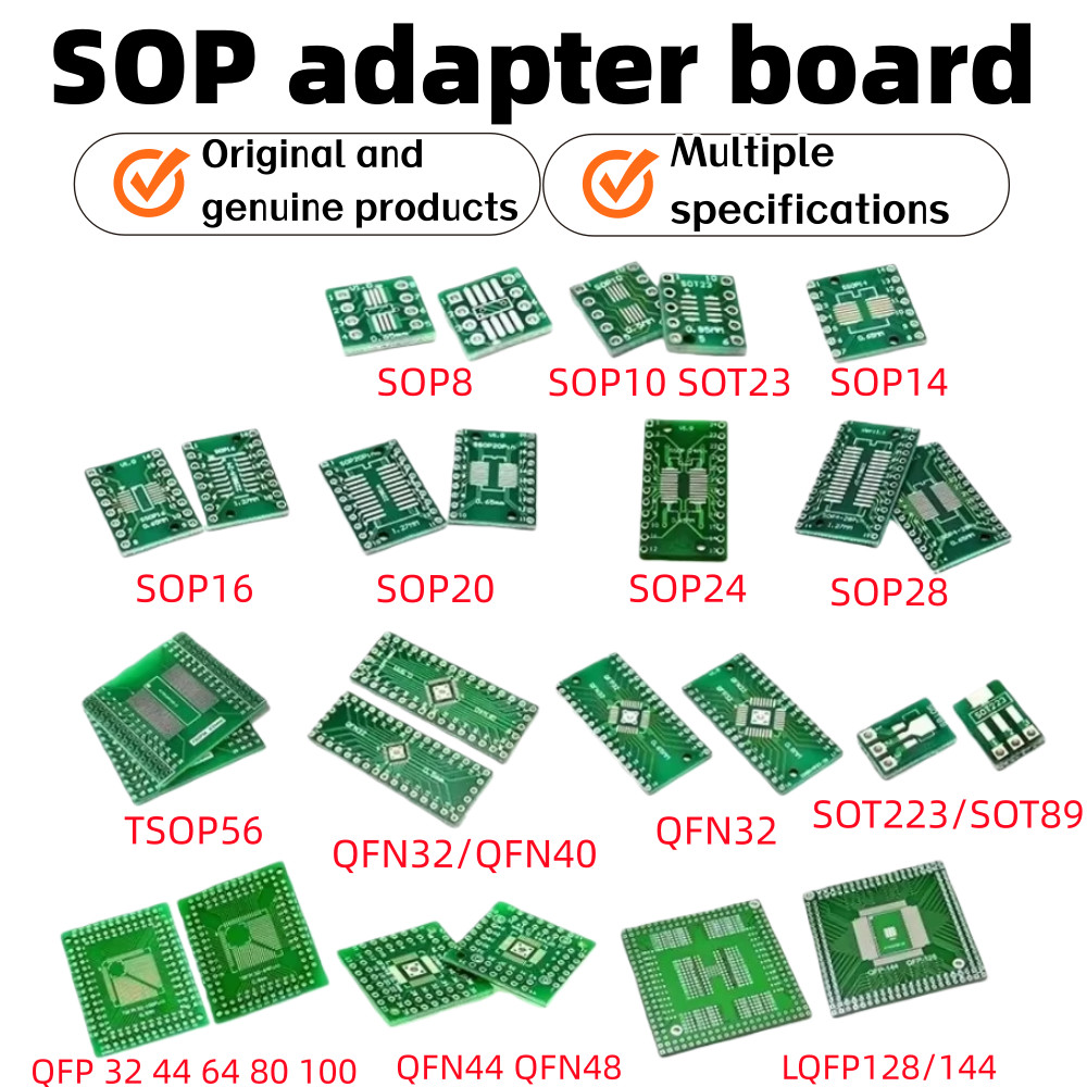 PCB kit SOP8 SSOP10 SOP14 SOP16 20 24 28 56 to DIP/SMD to DIP IC adapter socket SOIC TSSOP board