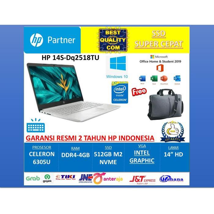 HP 14s-dq2518TU Celeron 6305U 512GB SSD 4GB Intel UHD Win10+OHS