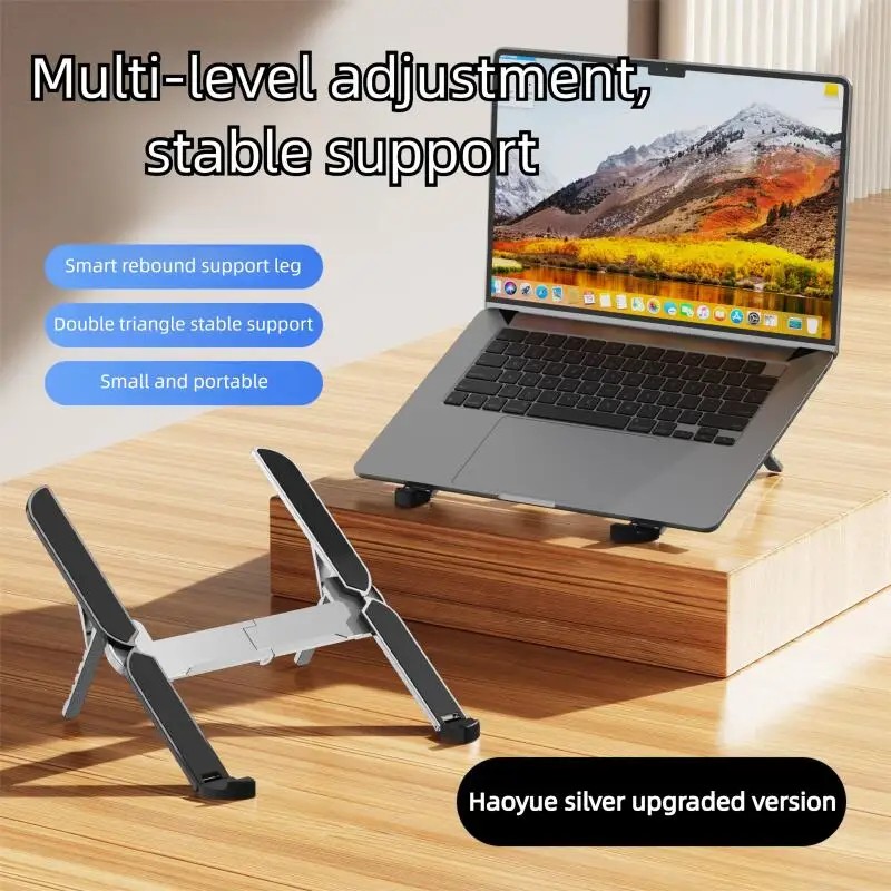 Metal Mini Foldable Laptop Stand Adjustable Angle Portable Notebook Holder for 10-17 Inch Laptops