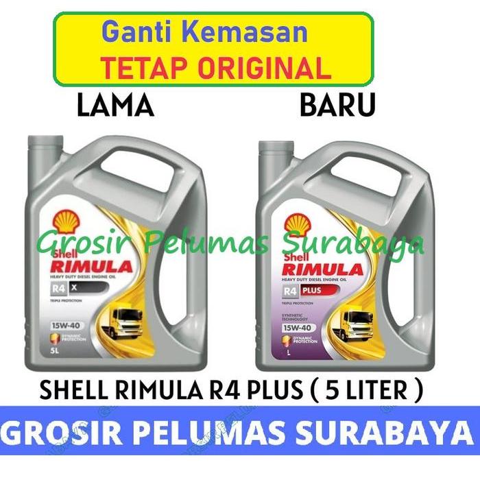 ORIGINAL SCAN OLI SHELL RIMULA R4X R4 PLUS R4PLUS GALON 5LTR 5 LITER