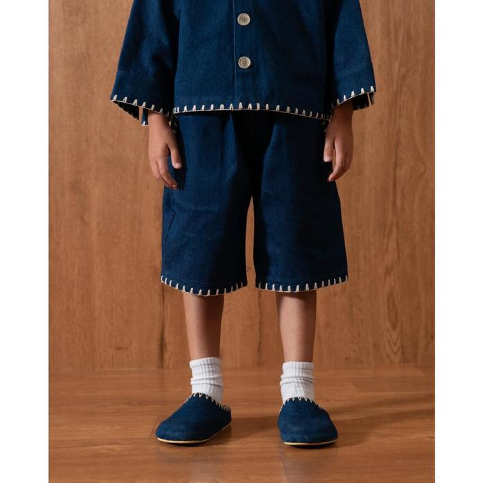 TERLARIS SABINE AND HEEM - MALO Denim Sashiko Pants - Celana Pendek Anak Ready stok