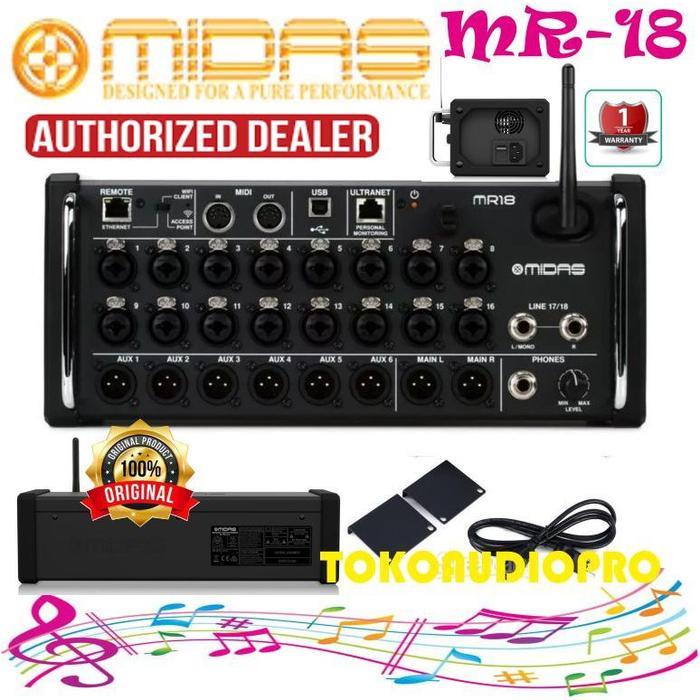 Midas Mr-18 Mr18 Mr 18 Digital Mixer Audio 18 Channel Mixer Digital Rack Co
