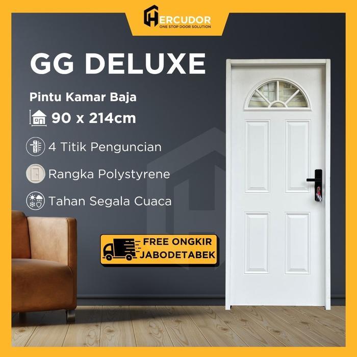 GG DELUXE K - Pintu Utama / Pintu Kamar Tidur Baja Premium GG DELUXE KACA SERIES 90x214