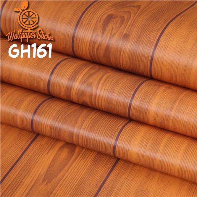 "New" Wallpaper Motif Serat Kayu Stiker Dinding Motif Kayu Jati Coklat