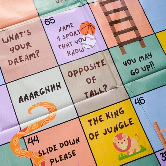 Ular Tangga Edukasi Anak Karpet Permainan Keluarga Tema Bahasa Inggris