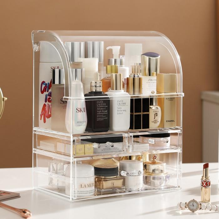 Rak Kosmetik Acrylic / Rak Penyimpanan Kosmetik / Rak Organizer Acrylic Besar / Rak Acrylic Makeup /