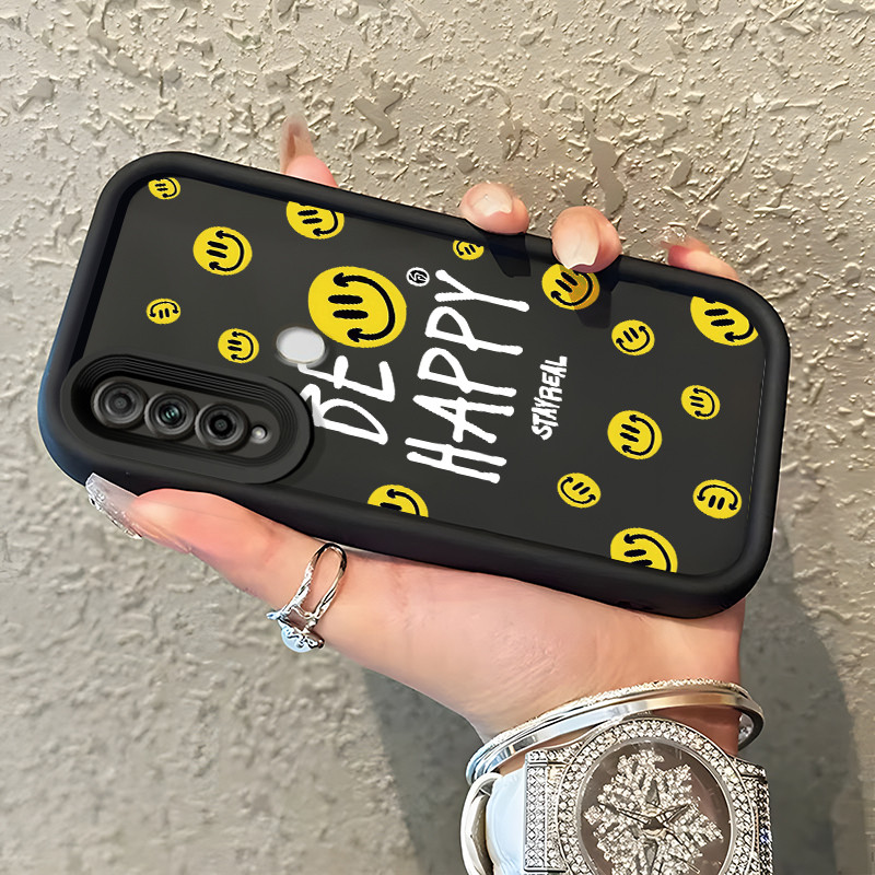 Casing Hp Untuk OPPO A31 2020 A8 Case Casing pola Rainbow dan Smiling Face Cesing HP Kesing mata lan