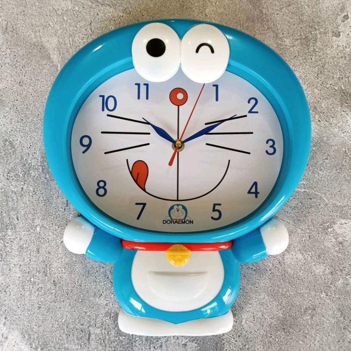 Jam Dinding Doraemon Full Karakter Kartun Doraemon Mesin Sweep Free Baterai