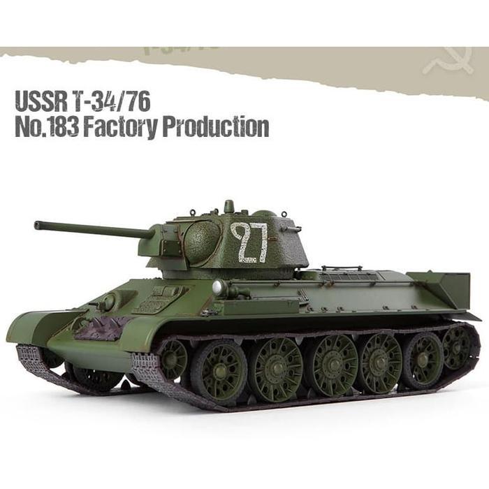 Mainan Rakitan Academy USSR T-34/76 "No.183 Factory Production" 13505