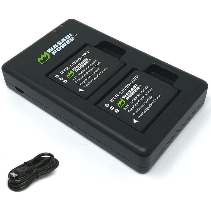 WASABI POWER Battery & Charger for Olympus LI-50B LI 50B LI50B Charger TG850 TG870 XZ10