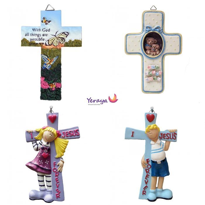 Pajangan Salib Dinding Untuk Kamar Anak / Dekorasi Hiasan Gantung Salib Kristen Kado Rohani