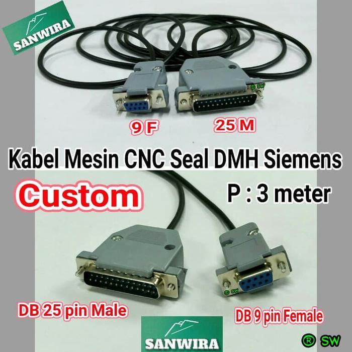 KABEL DATA MESIN CNC SEAL DMH SIEMENS - DB 9F TO DB 25M ~ P : 3 METER
