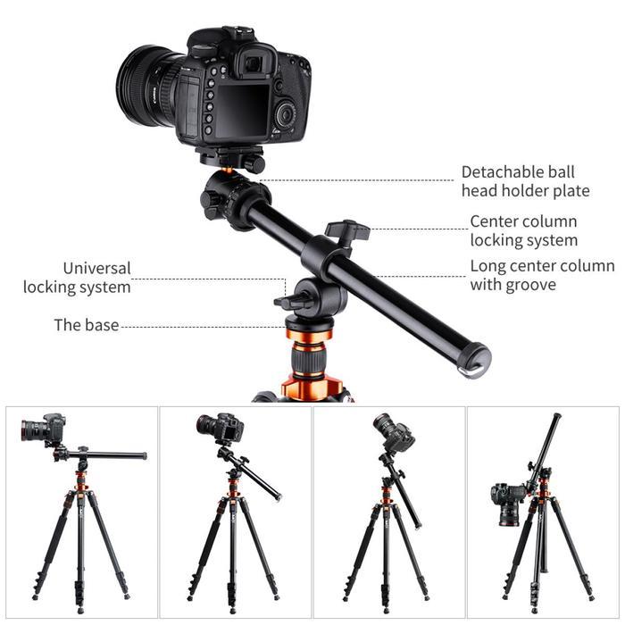 K&F TRIPOD S210 ALUMINIUM TRAVEL TRIPOD (K23A7) RESMI