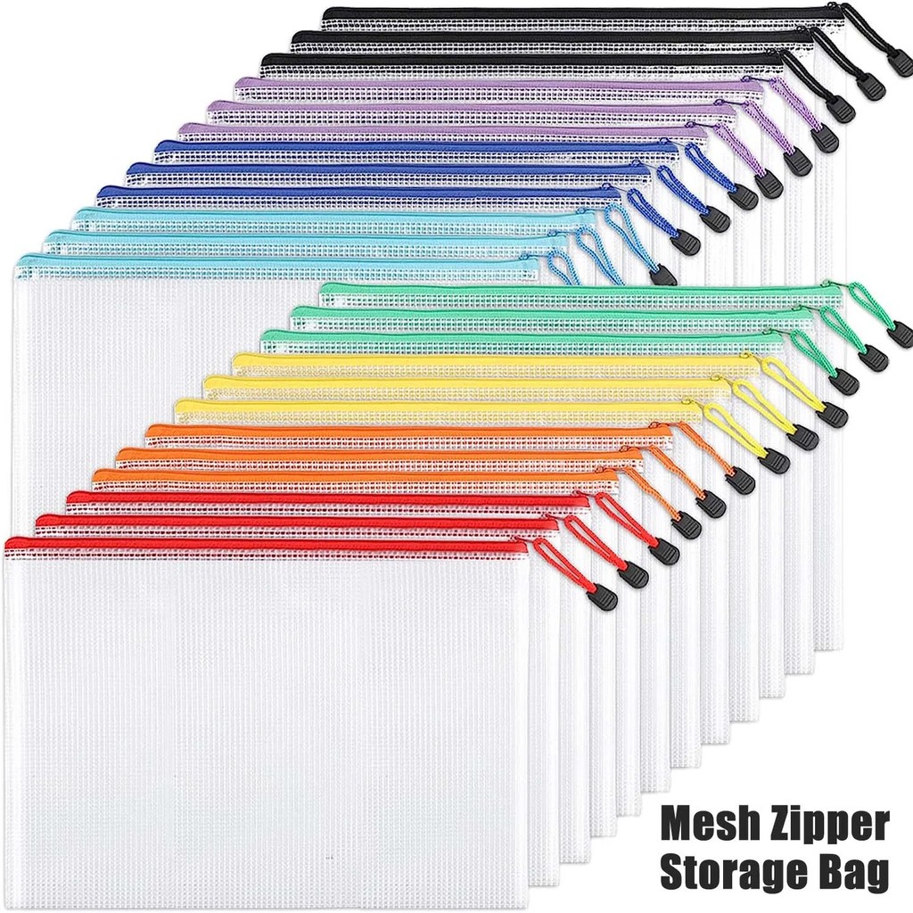 1Pc Waterproof Zip Bag A3 A4 A5 Transparent Document Bag Pen Filing Products Pocket Folder Office