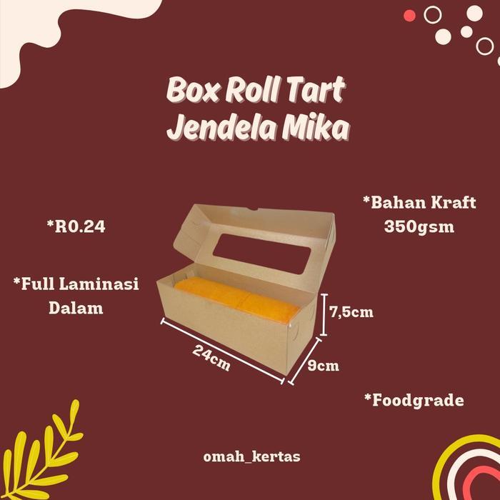 Box Roll Cake/ Box Roti Gulung Dengan Mika (Isi 20Pcs)
