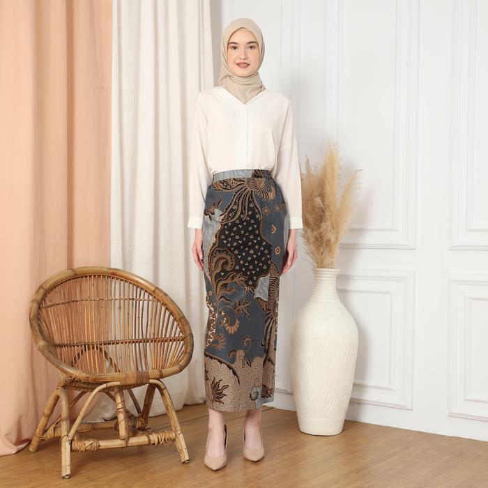 Enzy Batik Rok Batik Ranawijaya - Grey