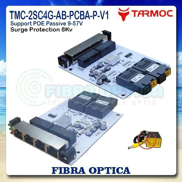 Tarmoc TMC-2SC4G-AB-PCBA-P-V1 Media Converter 2 FO 4 LAN Gigabit POE