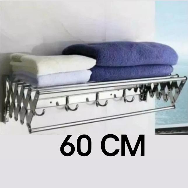 Rak Handuk Tarik Stainless /Gantungan Handuk Tarik Stainless Sus 304