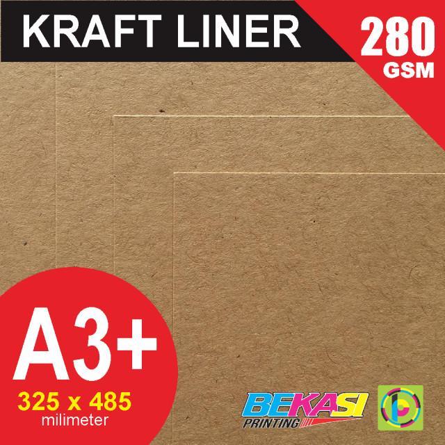 Kertas Brown Craft Samson Kraft Liner 280 Gram Gsm A3+ 32.5 X 48.5 Cm