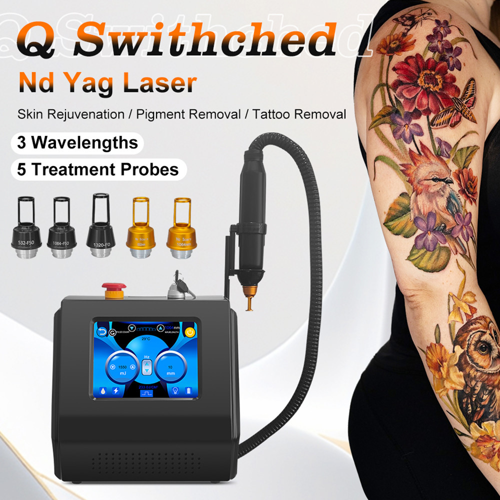 2025 Portable Q Switch Nd Yag Laser Tattoo Removal Machine Pico Laser Remove Tattoo Picosecond Laser