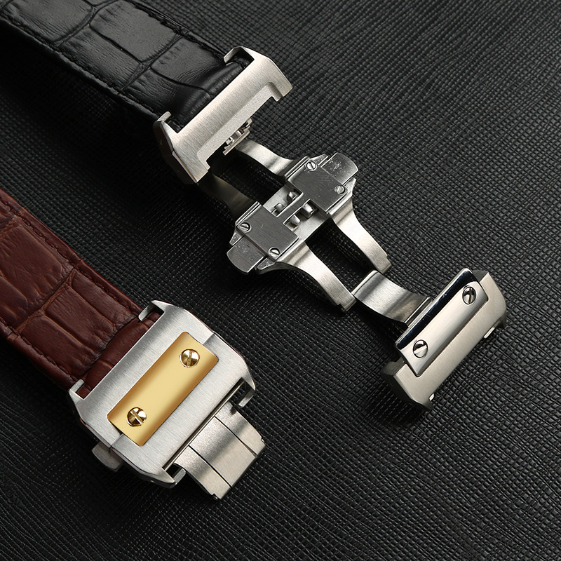 Watch Buckle For Cartier Santos 100 Silicone Rubber Strap Folding Buckle watch parts men Stainless