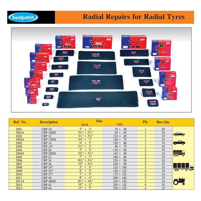 CRP35 4ply Bestpatch Radial Repair Patch 1box