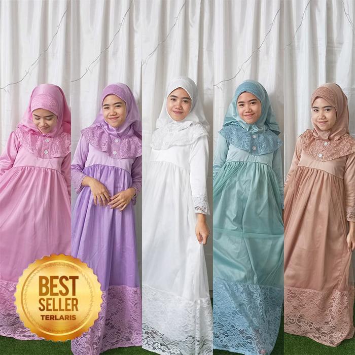 Ini Murah Setelan Gamis Dan Jilbab Syar I Anak Perempuan 7 8 Tahun Baju Muslimah Anak Cewek Warna