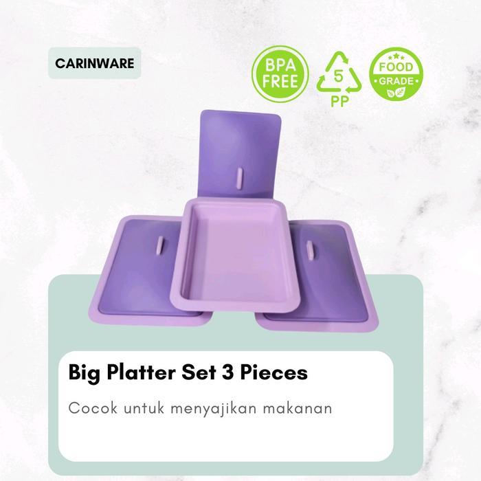 Carinware Big Platters/prasmanan set 3/wadah pesta/wadah saji Plastik Kitchenware