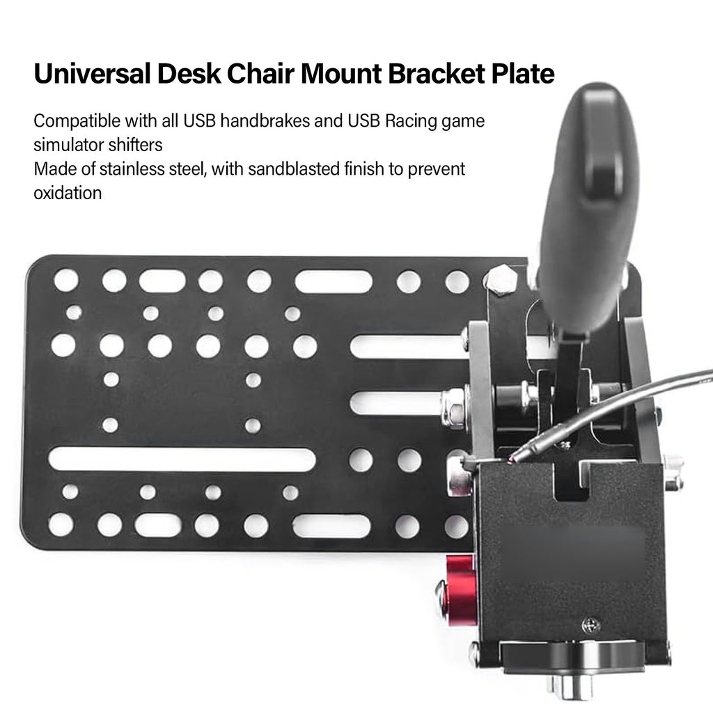 USB Handbrake Desk Mount Bracket Plate Multiple Hole Adapter Plate for SIM Racing Shifter USB
