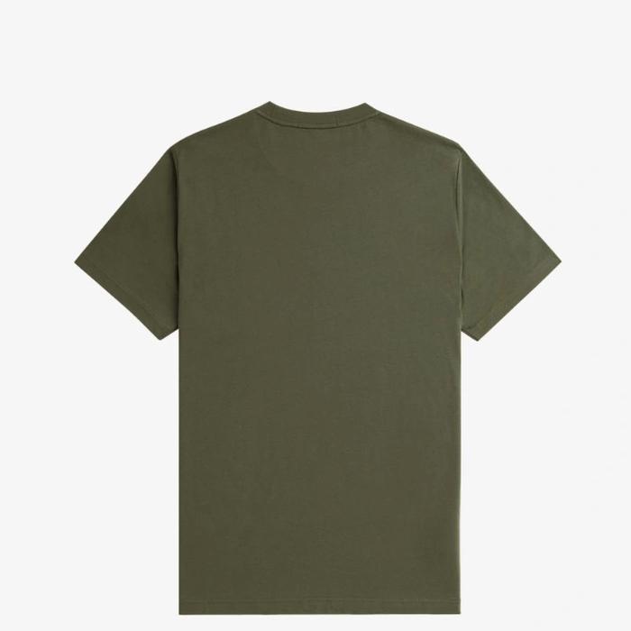 FRED PERRY - FRED PERRY EMBROIDERED T-SHIRT - LAUREL WREATH GREEN