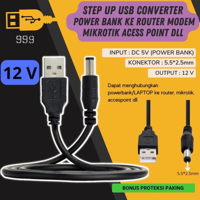 Dell Imperion - Kabel Usb Powerbank To 12V Modem Router Telkomsel Orbit Star 2 Orbit Max Orbit A1