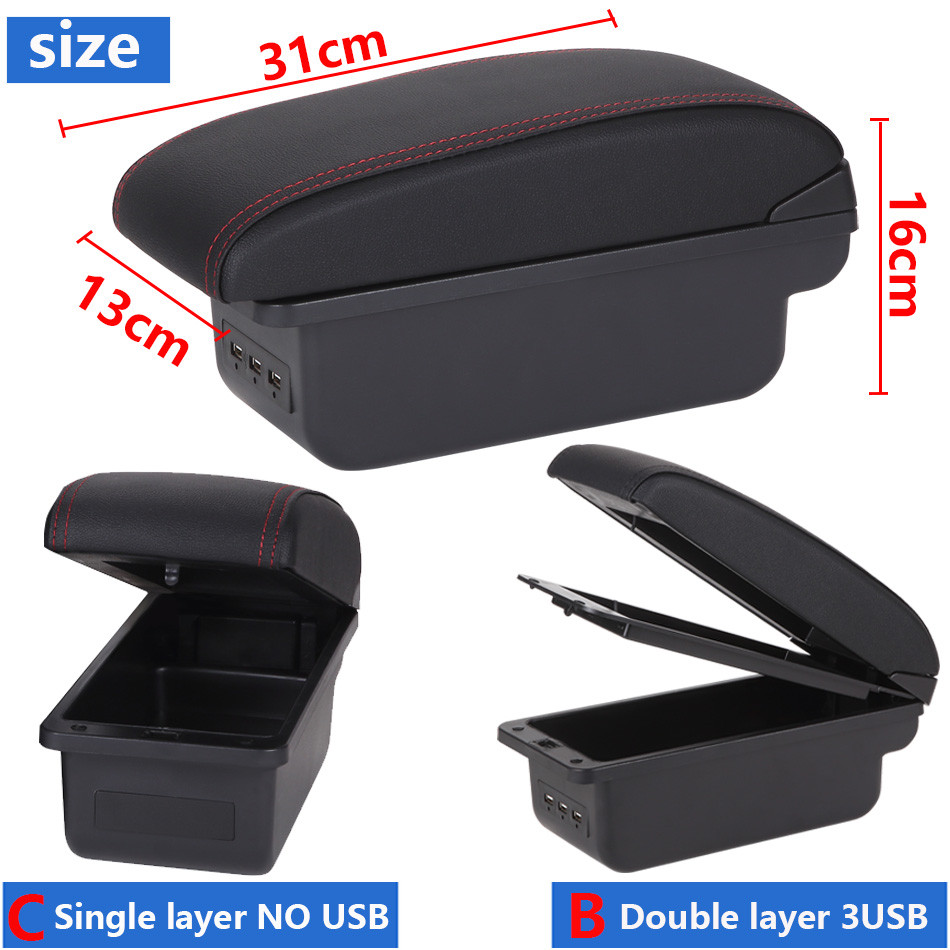 For Volkswagen POLO Armrest new For VW POLO Mk5 6R Vento Car Armrest box Interior Parts Storage Box