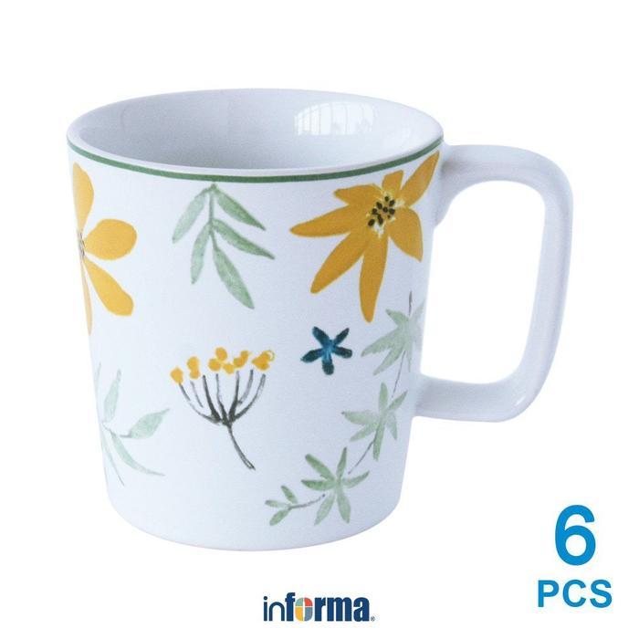 Informa Appetite Set 6 Pcs Mug Pallete Felicia - Kuning Gelas Minum Cangkir Teh Perlengkapan Minuman