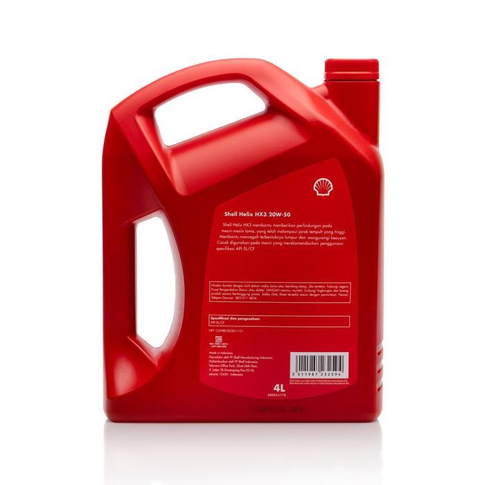 Promo Oli Shell Helix Hx3 20W 50 4 Liter / 1 Galon Botol Merah Oli Mobil Termurah