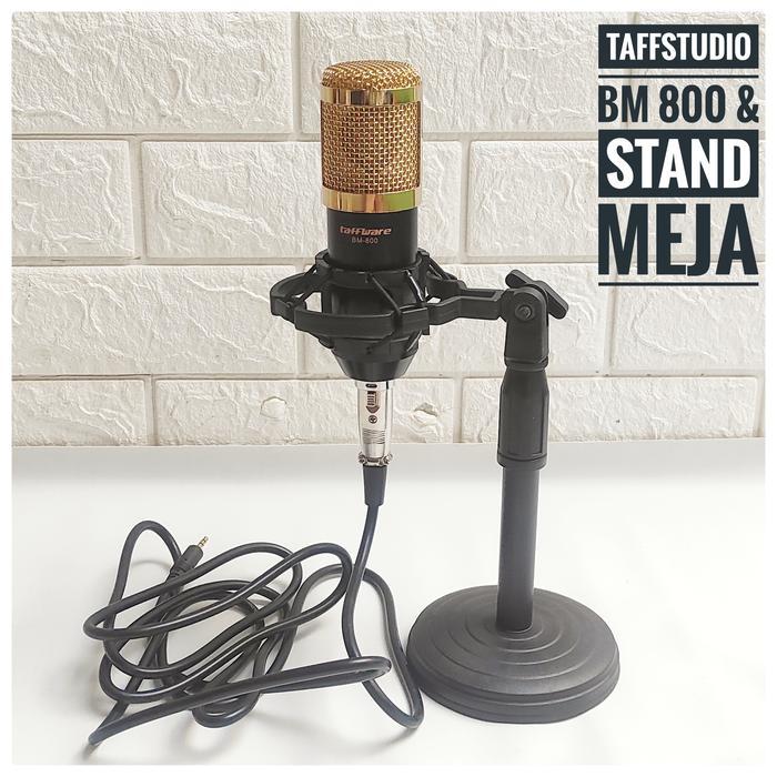 TAFFSTUDIO MIC BM800 MIKROPON BM 800 MICROPHONE + STAND MIC MEJA