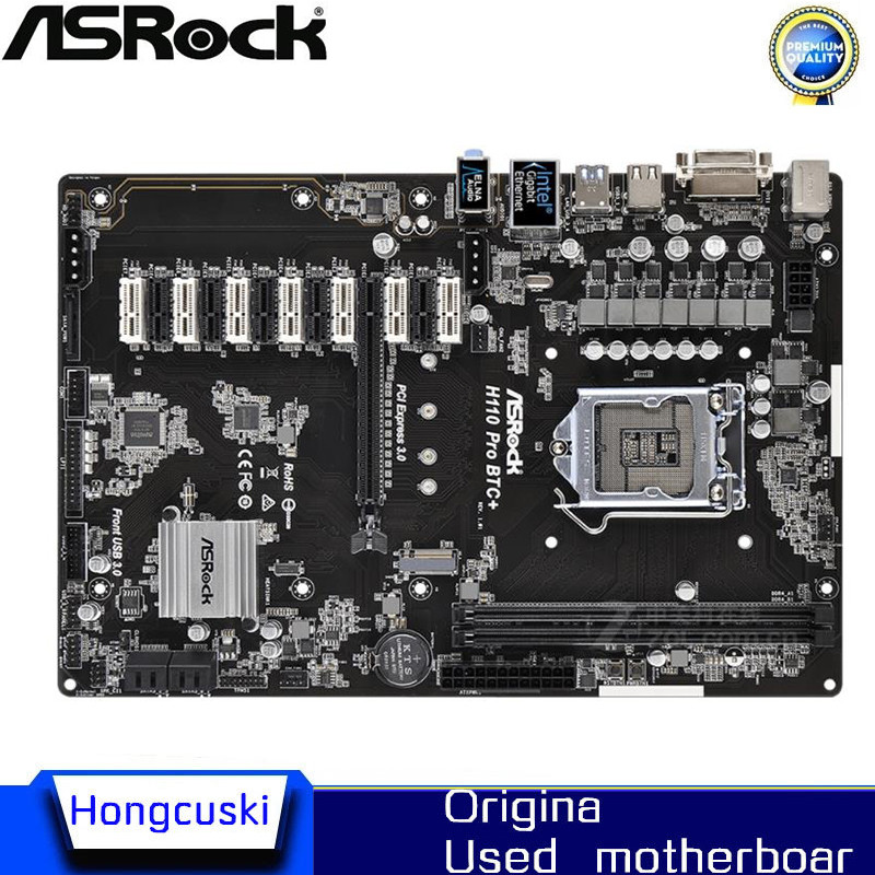 Used For ASRock H110 PRO BTC+ 1151 Motherboard 2400MHZ 4 SATA3, 1 M.2 SATA3 DVI Video Output Support