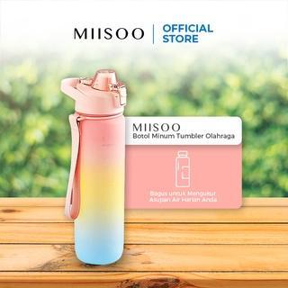 MIISOO Botol Minum Tumbler Olahraga Sport Unik Botol Motivasi 1000ML Botol Penanda Gradient Gradasi