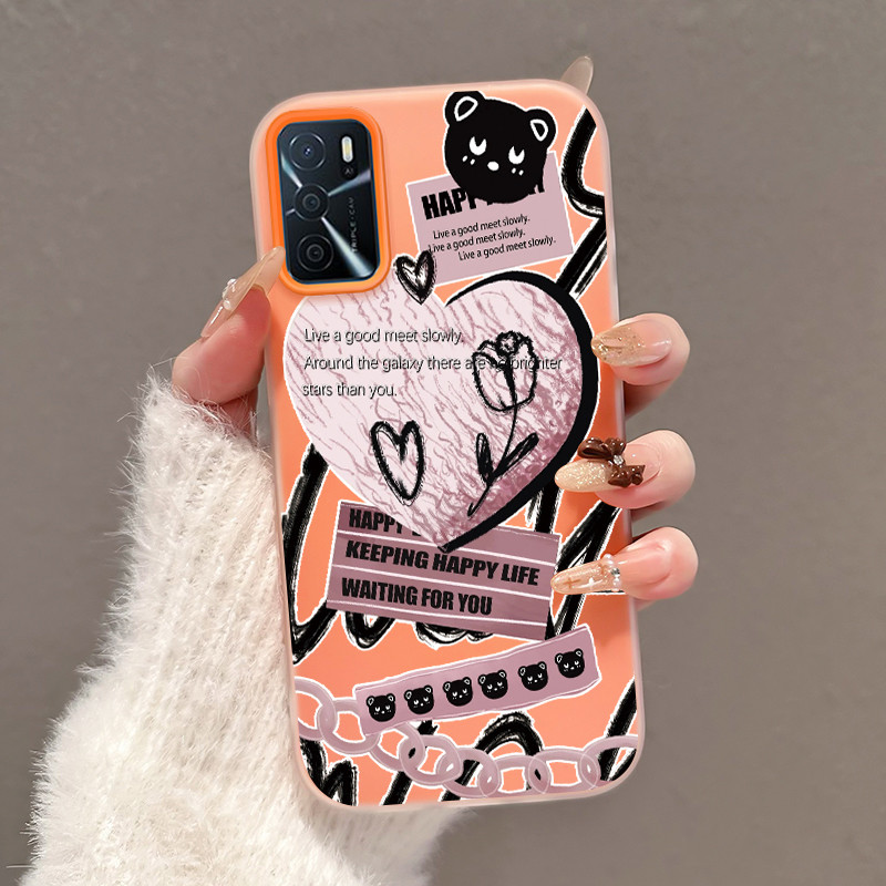Casing Hp Untuk OPPO A16 OPPO A16s OPPO A54s Case Casing Pola Cinta Sederhana Cesing HP Kasing Jelly