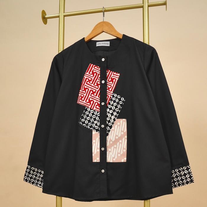 s7 Atasan Batik A0515 Hitam